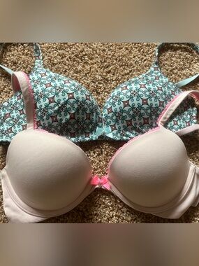 Victoria’s Secret Body by Victoria 32C Push Up & Padded Bra Bundle Pink & Teal